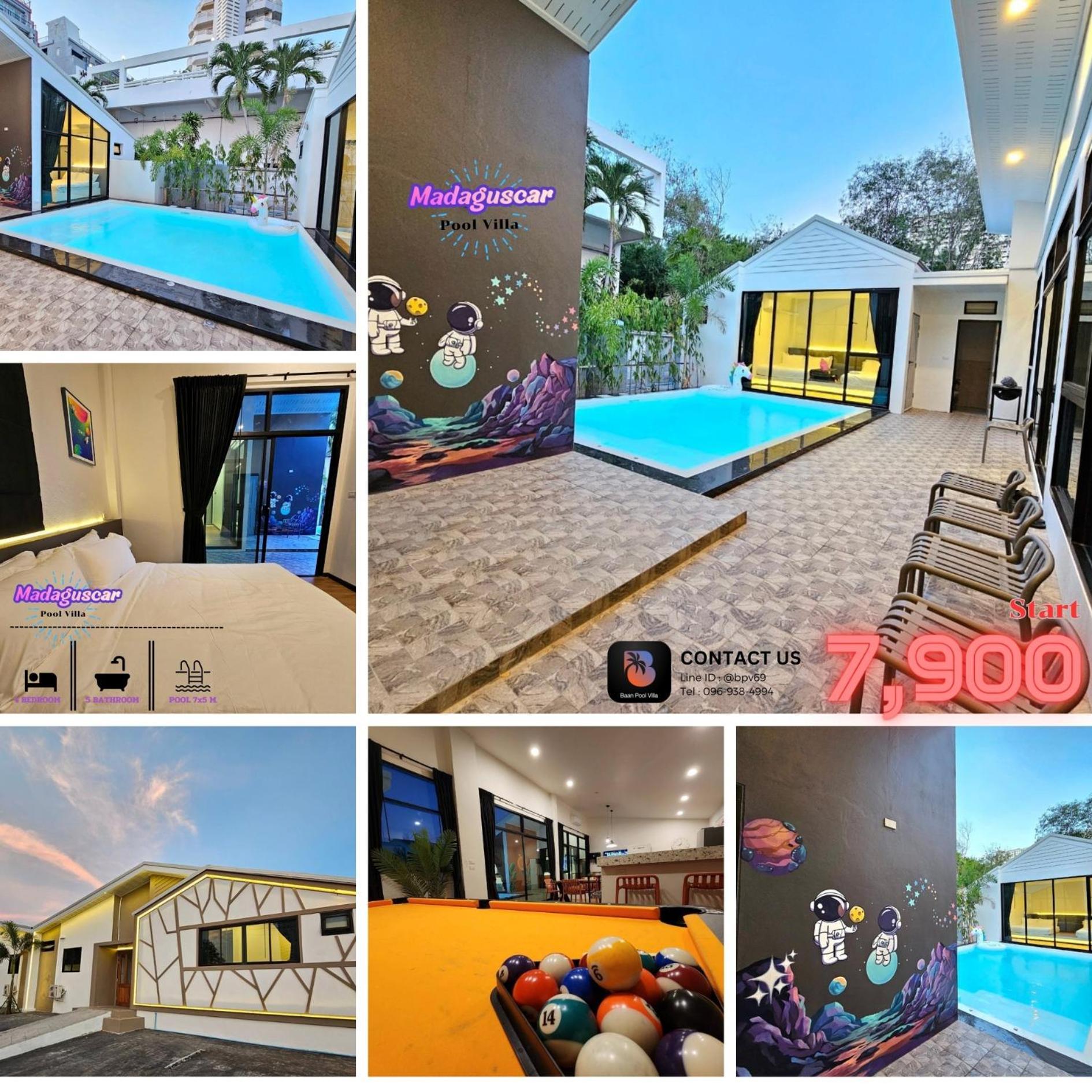 Madaguscar Private Pool Villa-Pattaya Jomtien Beach Exteriör bild